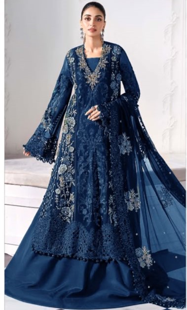 3 Piece Unstitched Embroidered Lawn Suit 1227
