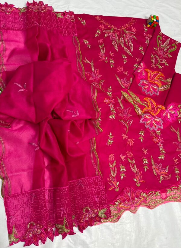 Premium 3 Piece Embroidered Lawn Suit - Unstitched