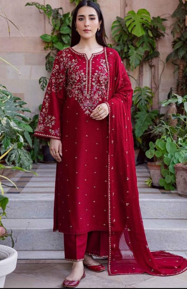 Premium 3 Piece Embroidered Lawn Suit - Unstitched