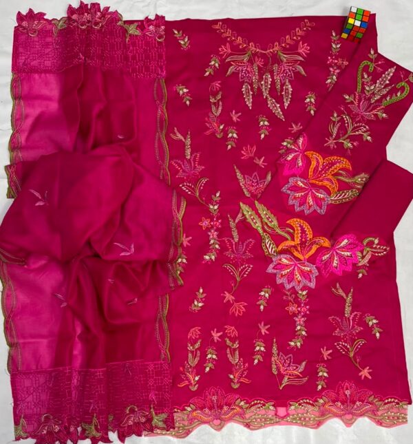 Premium 3 Piece Embroidered Lawn Suit - Unstitched