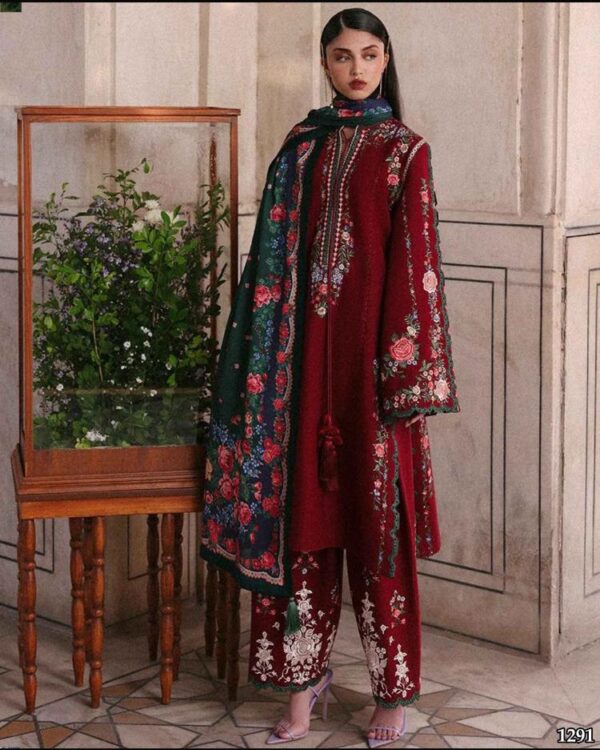 Premium 3 Piece Embroidered Lawn Suit - Unstitched