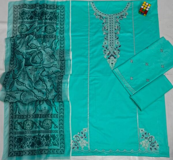 Premium 3 Piece Embroidered Lawn Suit - Unstitched