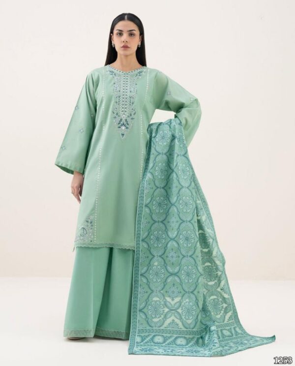 Premium 3 Piece Embroidered Lawn Suit - Unstitched