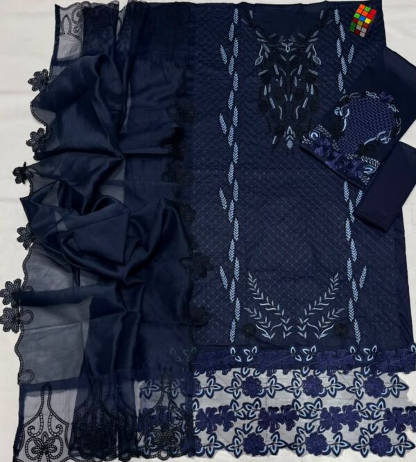 Premium 3 Piece Embroidered Lawn Suit - Unstitched