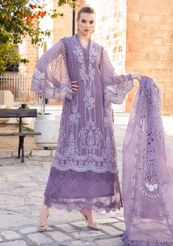3 Piece Unstitched Embroidered Lawn Suit 890B