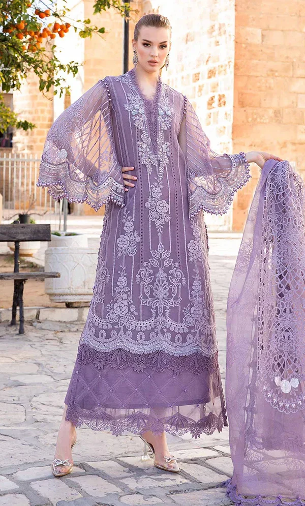 3 Piece Unstitched Embroidered Lawn Suit 890B