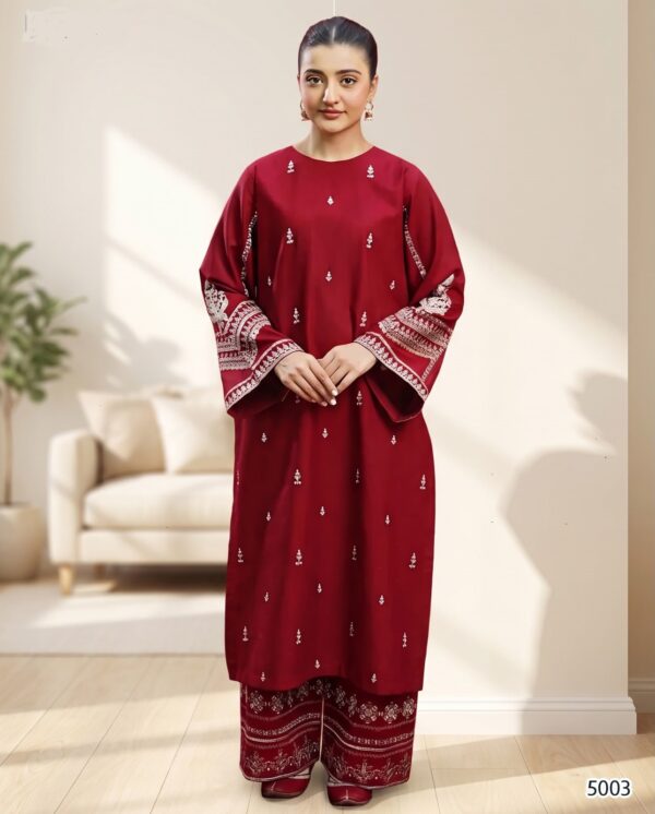 Juna Collection Premium 2 Piece Embroidered Dhanak Suit - Unstitched S01A003