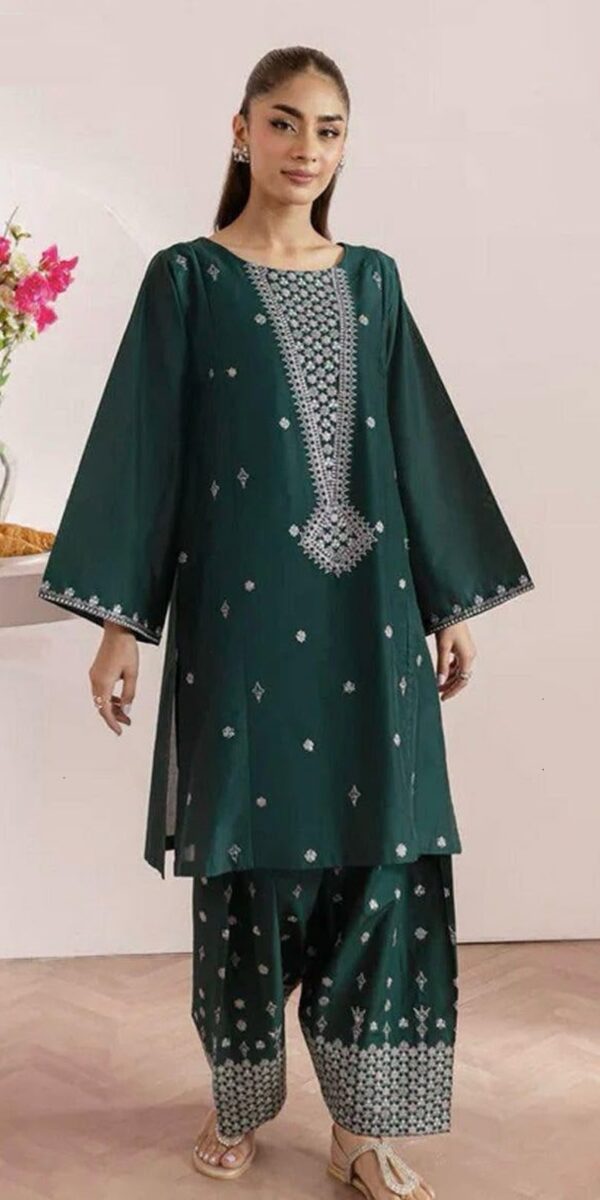Juna Collection Premium 2 Piece Embroidered Dhanak Suit - Unstitched S01A004