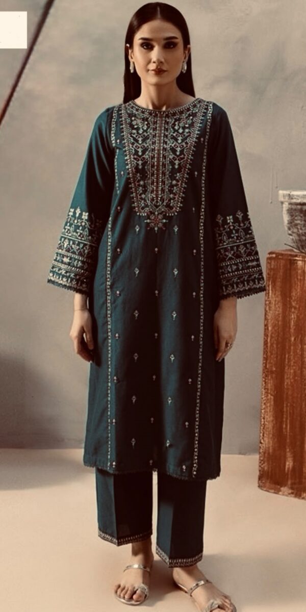 Juna Collection Premium 2 Piece Embroidered Dhanak Suit - Unstitched S01A005