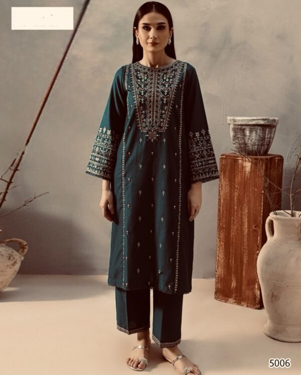 Juna Collection Premium 2 Piece Embroidered Dhanak Suit - Unstitched S01A005