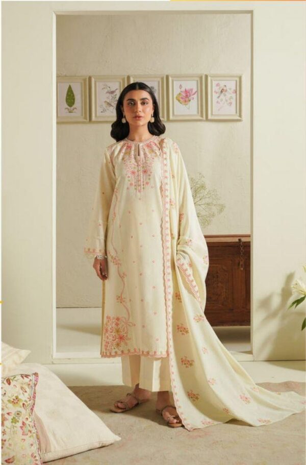 Juna Collection Premium 3 Piece Embroidered Dhanak Suit - Unstitched S01A013
