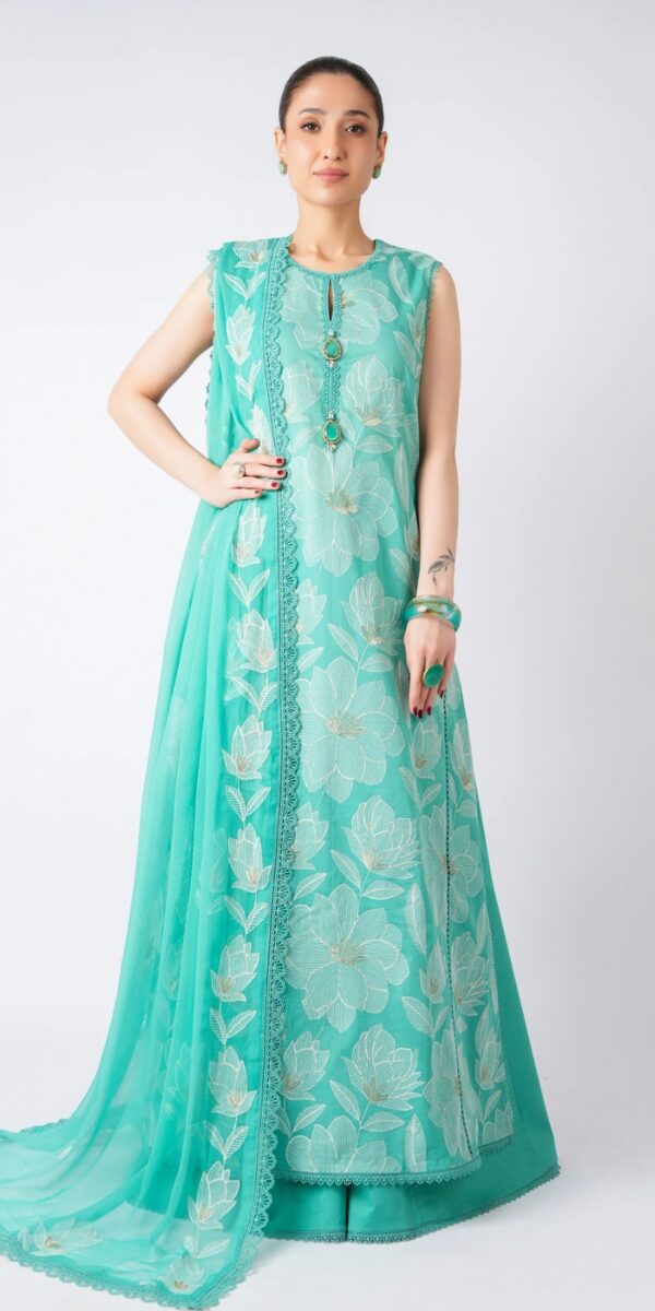 Juna Collection Premium 3 Piece Embroidered Dhanak Suit - Unstitched S03A009