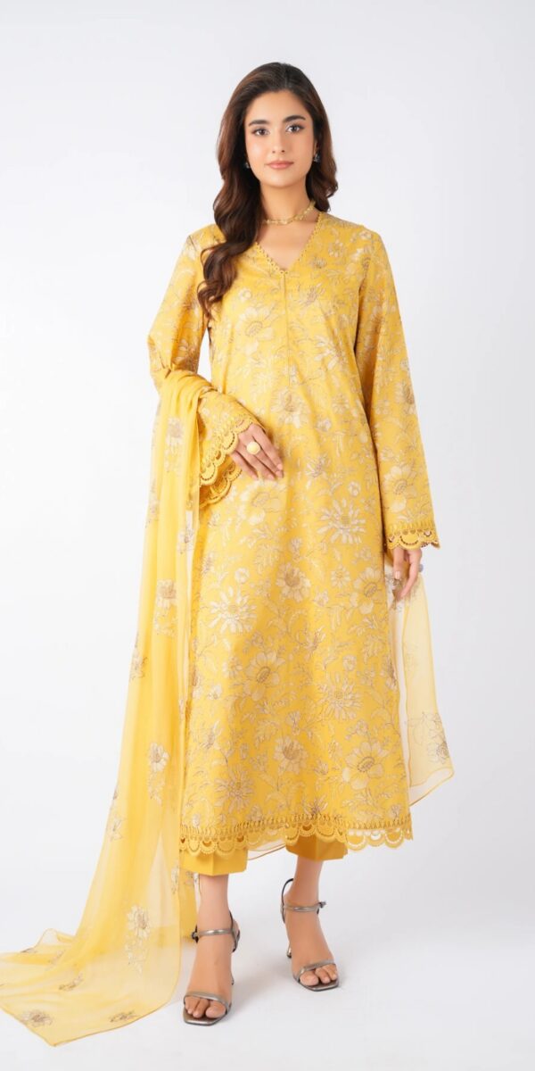 Juna Collection Premium 3 Piece Embroidered Dhanak Suit - Unstitched S03A010