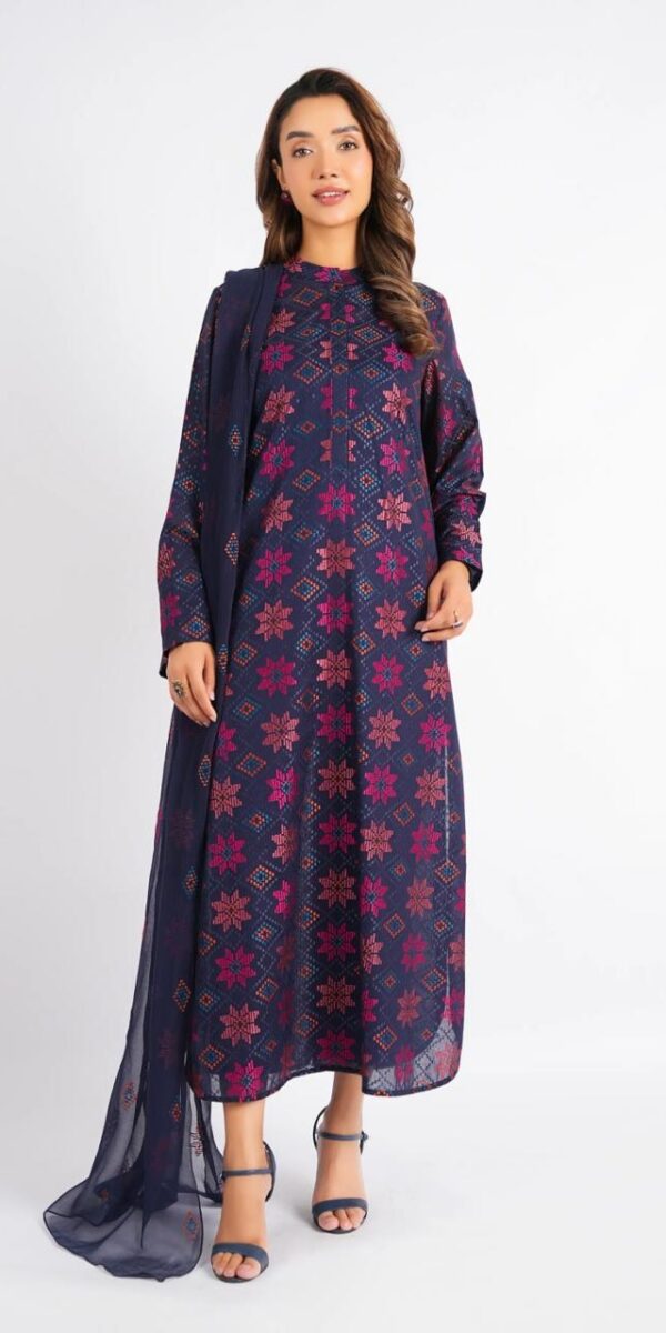 Juna Collection Premium 3 Piece Embroidered Dhanak Suit - Unstitched S03A016