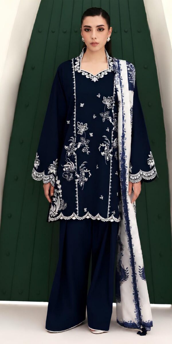 Juna Collection Premium 3 Piece Embroidered Dhanak Suit - Unstitched S03A018
