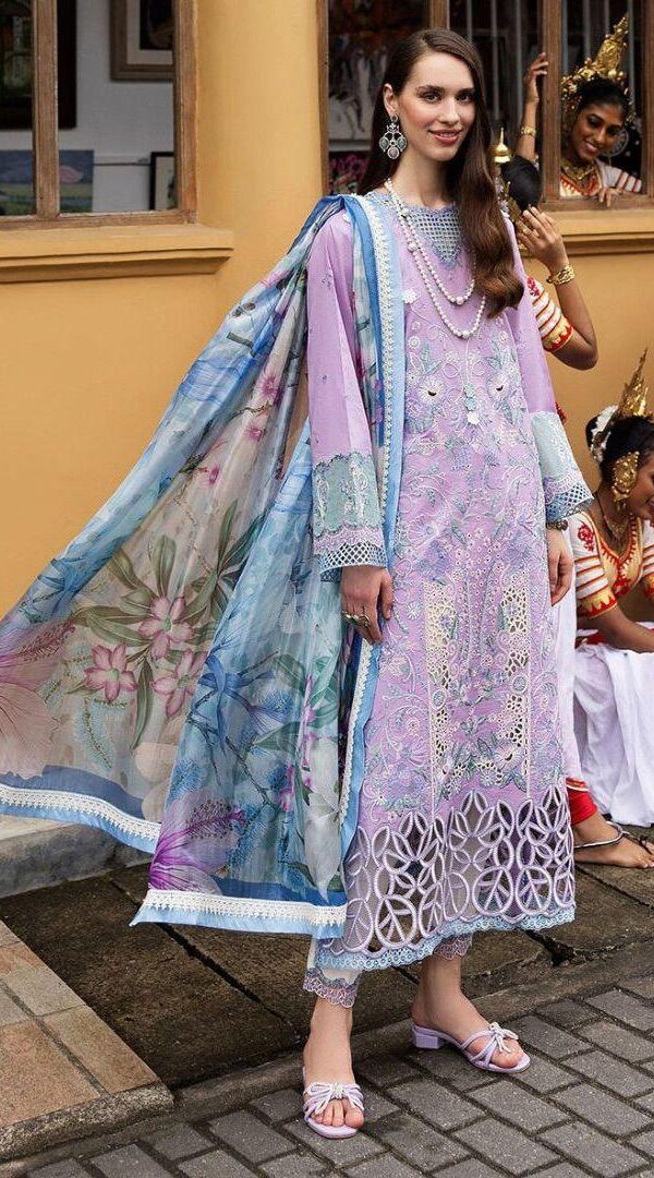 Juna Collection Premium 3 Piece Embroidered Dhanak Suit - Unstitched S01A015