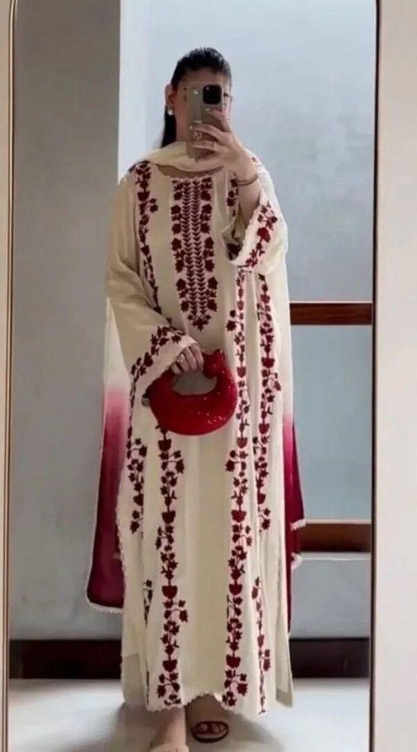 Juna Collection Premium 3 Piece Embroidered Dhanak Suit - Unstitched S01A019