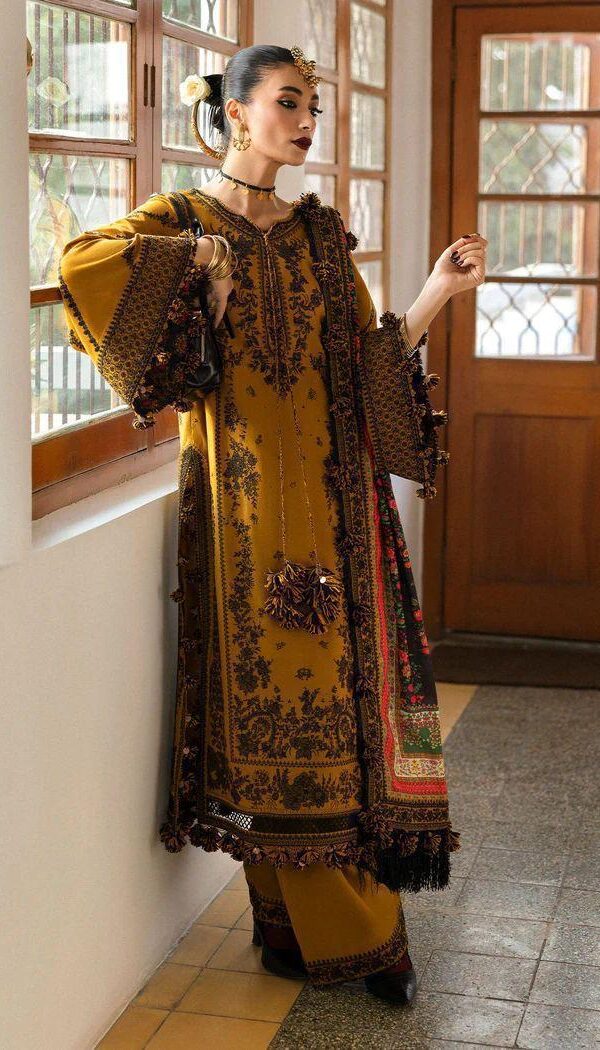 Juna Collection Premium 3 Piece Embroidered Dhanak Suit - Unstitched S01A020