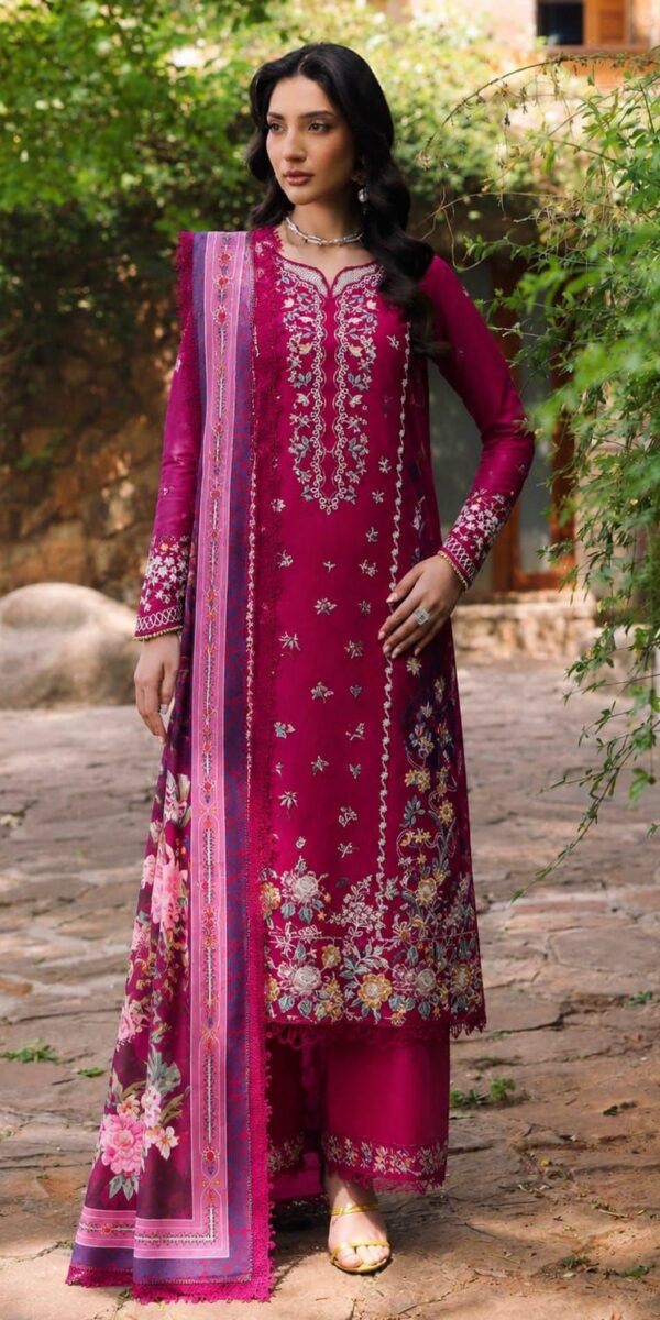 Juna Collection Premium 3 Piece Embroidered Dhanak Suit - Unstitched S02A006