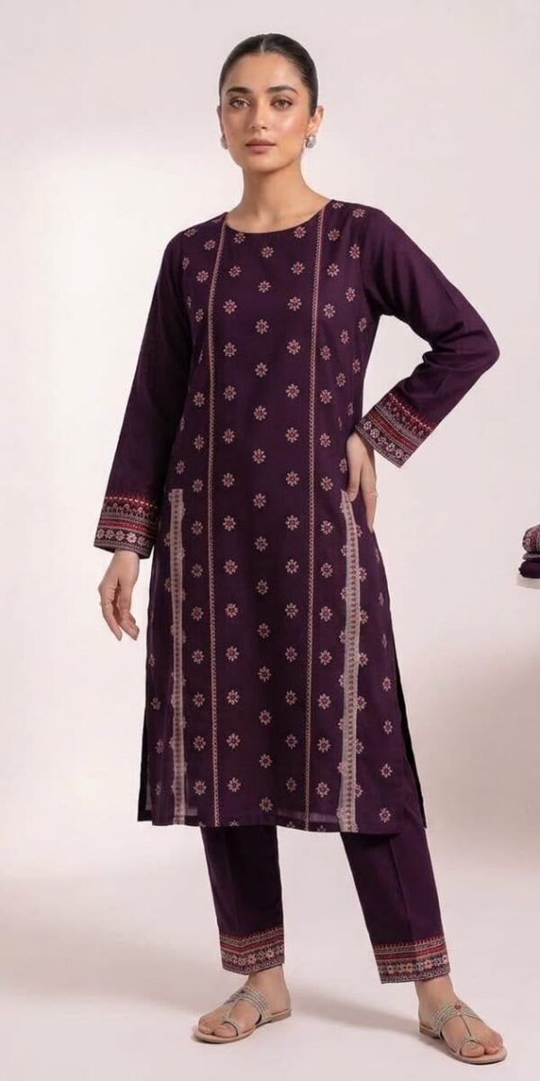 Juna Collection Premium 2 Piece Embroidered Dhanak Suit - Unstitched S02A015