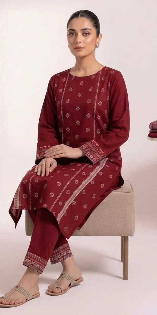 Juna Collection Premium 2 Piece Embroidered Dhanak Suit - Unstitched S02A016
