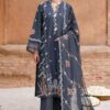 Premium 3 Piece Embroidered Dhanak Suit - Unstitched S02A024