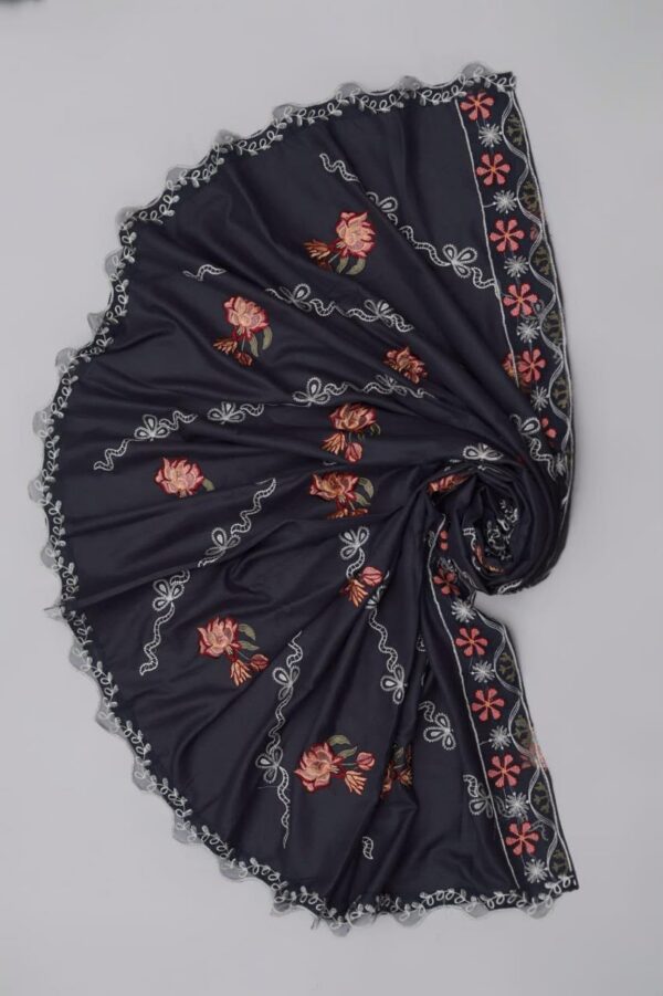 Premium 3 Piece Embroidered Dhanak Suit - Unstitched S02A024