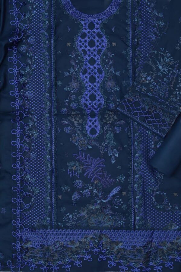 Premium 3 Piece Embroidered Dhanak Suit - Unstitched S02A025