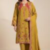 Juna Collection Premium 3 Piece Embroidered Dhanak Suit - Unstitched S02A026
